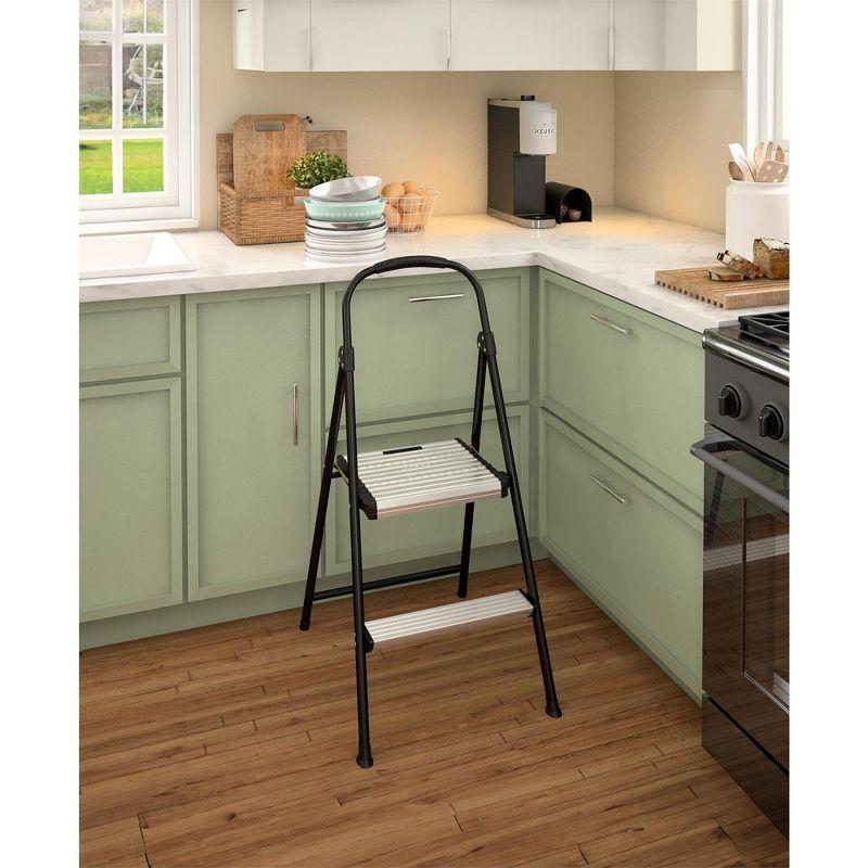 COSCO COSCO 2-Step Aluminum Folding Step Stool with Rubber Hand Grip