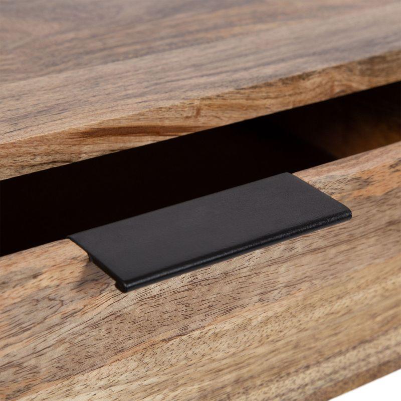 Kate and Laurel Malone Rectangle Wood Console Table, 36x13x31, Natural and Black