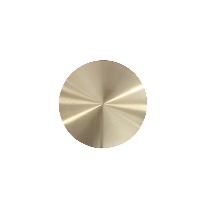 Manhattan Comfort Anderson Modern Leatherette Upholstered End Table with Gold Tabletop Cream: Round, No Assembly, Stainless Steel