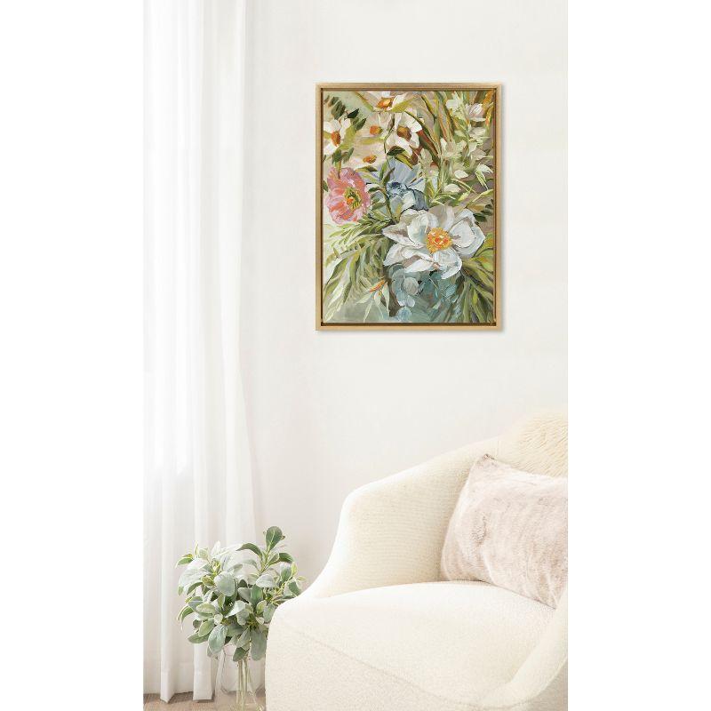 18" x 24" Sylvie Flower Garden Framed Canvas by Annie Quigley - Kate & Laurel All Things Decor