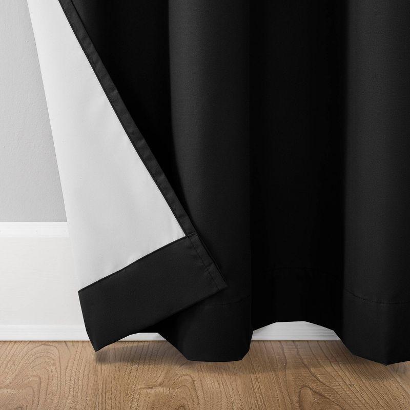 Black Thermal Blackout Grommet Curtain Panel