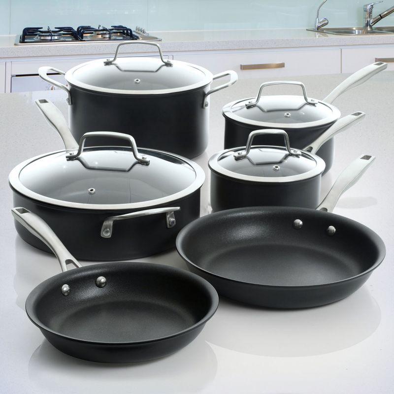 10 - Piece Non-Stick Hard-Anodized Aluminum Cookware Set