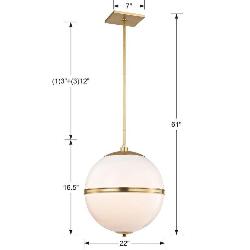 Crystorama Lighting Truax 3 - Light Pendant in  Aged Brass