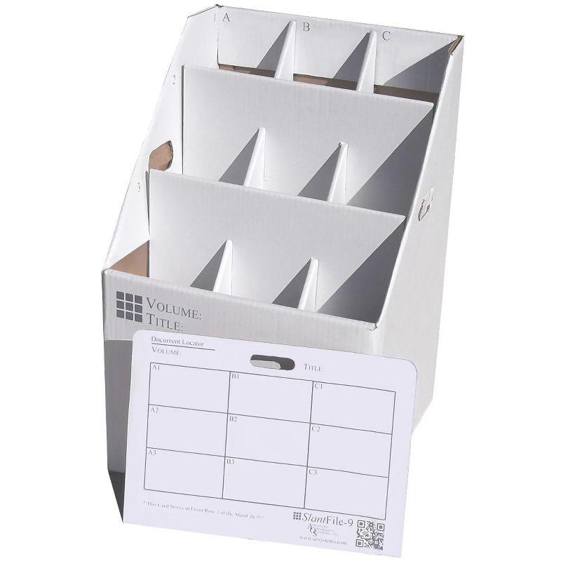 White Corrugated Cardboard SlantFile-9 Upright Storage Box