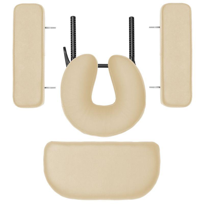 Saloniture Professional Portable Lightweight Bi-Fold Massage Table with Reiki Panels - Cream