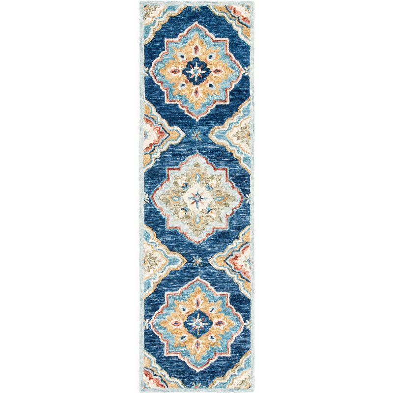Suzani SZN503 Hand Tufted Runner Rug - Navy/Green - 2'3"x8' - Safavieh.