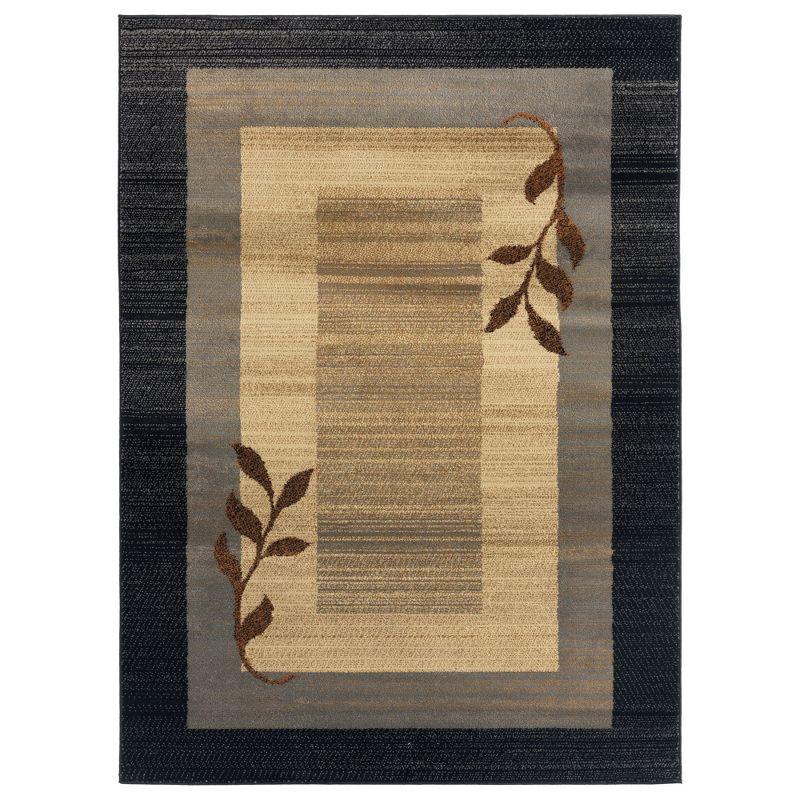 Royalty Clover Black and Blue Geometric Area Rug