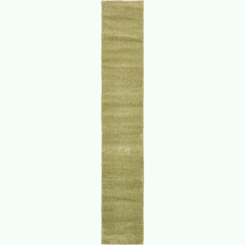 Calabasas Light Green Shag Runner Rug for Indoor Use