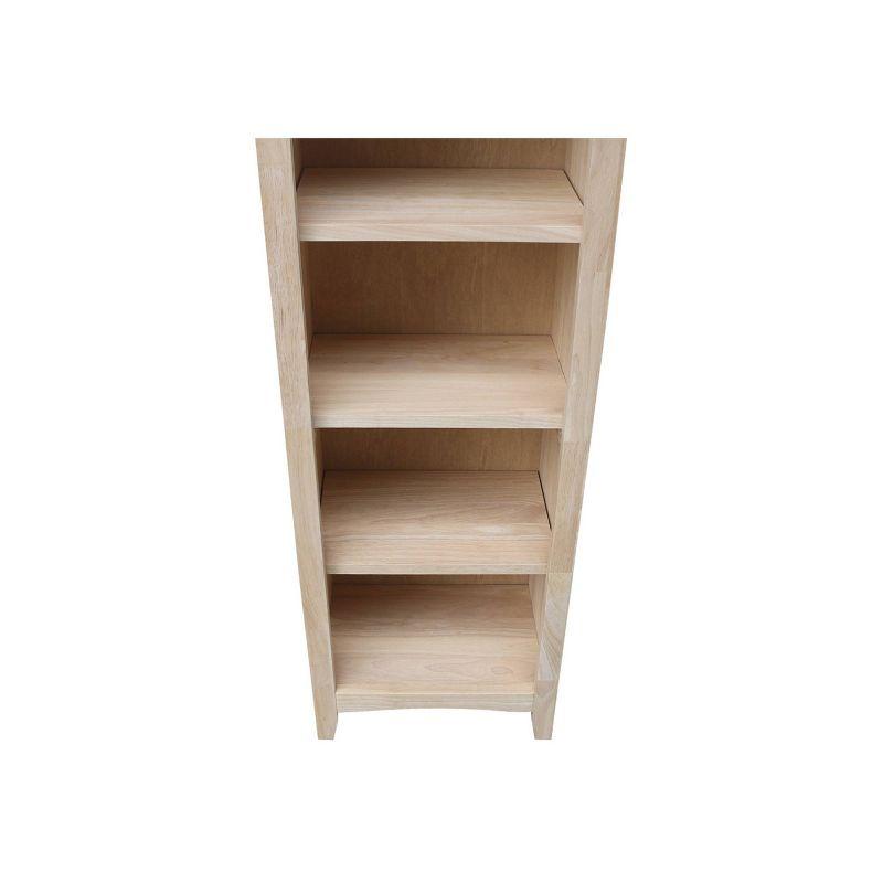 48" Shaker Bookcase Unfinished Brown - International Concepts: Solid Parawood, 3-Tier Storage
