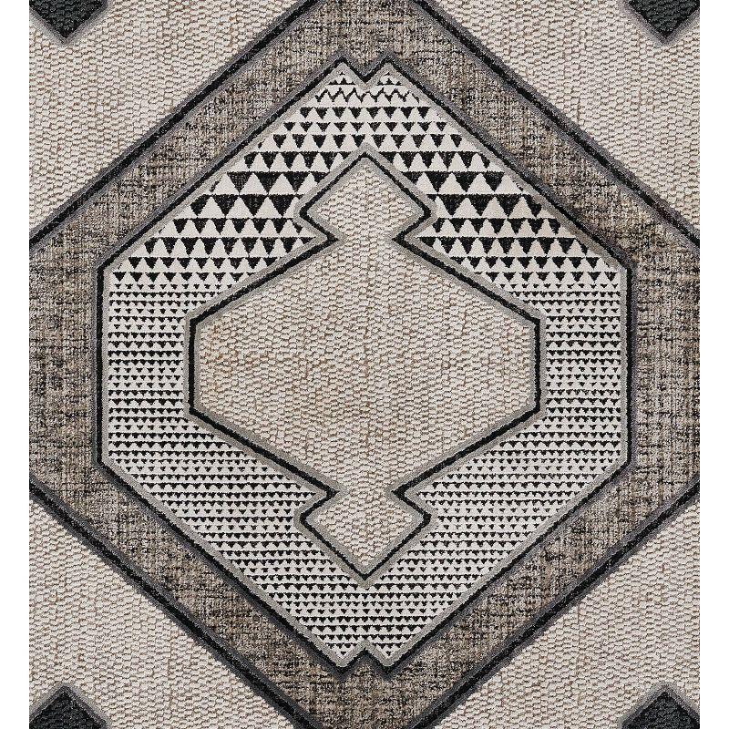 Momeni 3'11"x5'7" Noho Cooper Machine Loomed Area Rug Ivory: Geometric Pattern, Low Pile, Indoor Use, Polyester
