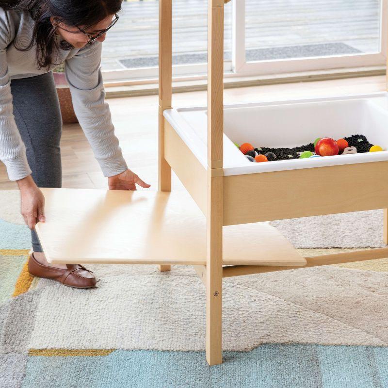 Guidecraft Kids' Sensory Table System and Canopy: Sand and Water Activity Table with Easy-to-Clean Bin, Arch and Chalkboard