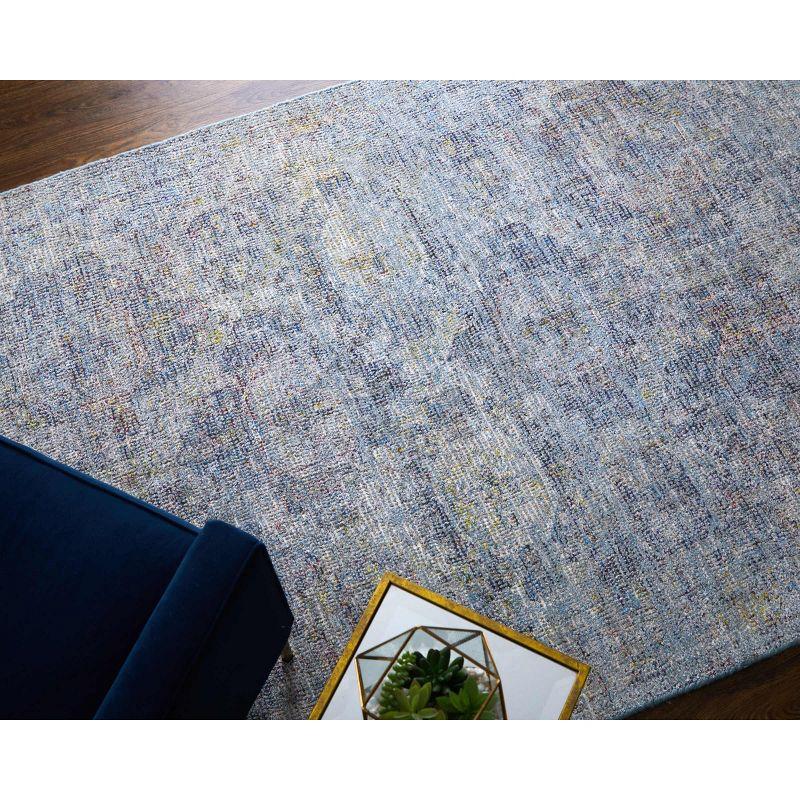 Caldwell Transitional Distressed Blue/Ivory Area Rug