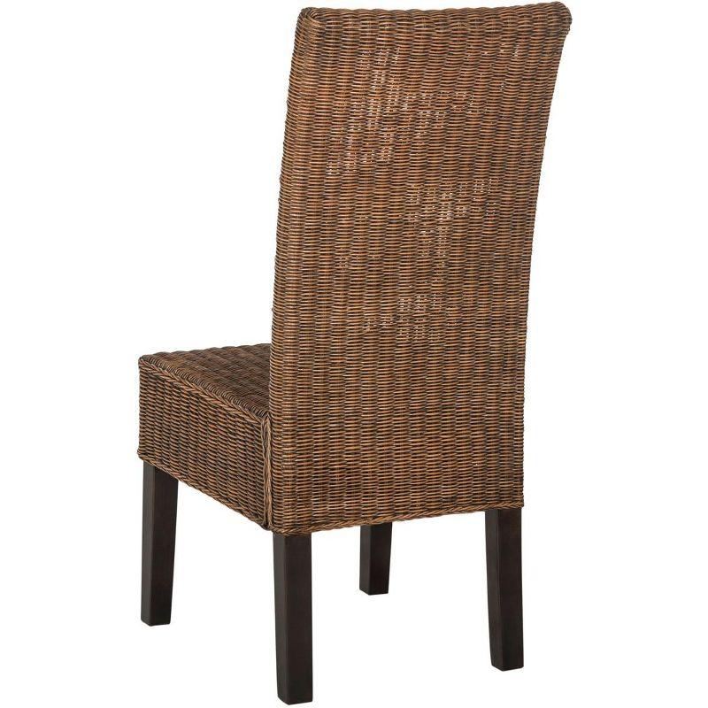 Arjun 18" H Wicker Dining Chair (Set of 2) - SEA8013 - Brown/Multi - Safavieh