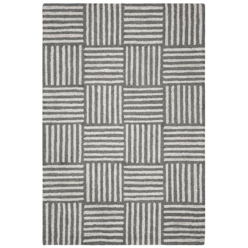 Abstract ABT602 Handmade Indoor Area Rug - Ivory/Dark Grey - 6'x9' - Safavieh