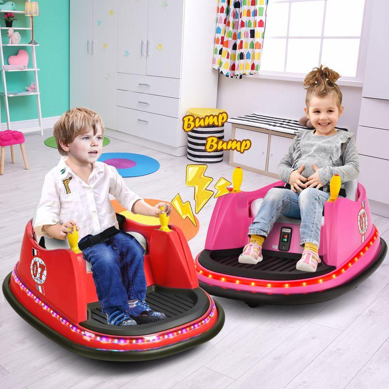 12V Ride On Toys Bumper Car for Kids, 360 Spin Vehicle with Remote Control