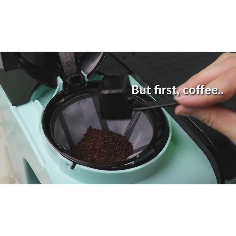Nostalgia Retro 3-in-1 Family Size Electric Breakfast Station, Coffeemaker, Griddle, Toaster Oven, Aqua