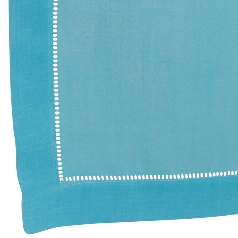 Turquoise Hemstitched Polyester Table Runner