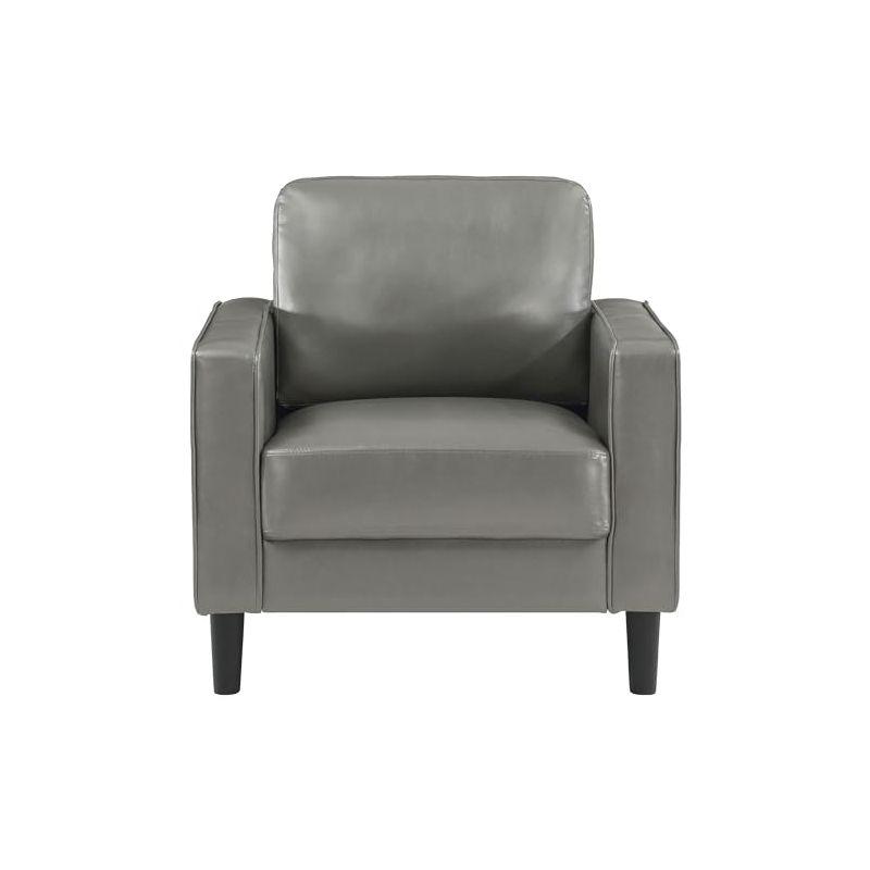 Coaster Ruth Upholstered Track Arm Faux Leather Accent Chair Grey