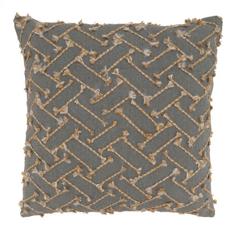 Saro Lifestyle Dori Embroidered Throw Pillow With Down Filling