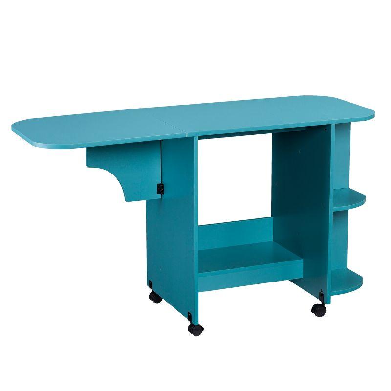 Stradville Expandable Rolling Sewing Table/Craft Station - HZ8665 - Turquoise - SEI