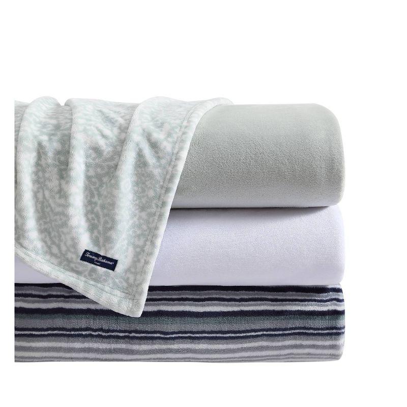 Tommy Bahama Solid Ultra Soft Plush Reversible Blanket