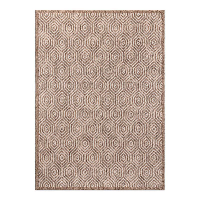 Modern Geometric Brown Synthetic 8' x 10' Flatwoven Area Rug