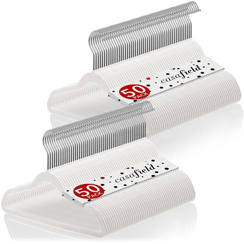 Casafield 14" Velvet Non-Slip Children’s Clothing Hangers (Set of 100)