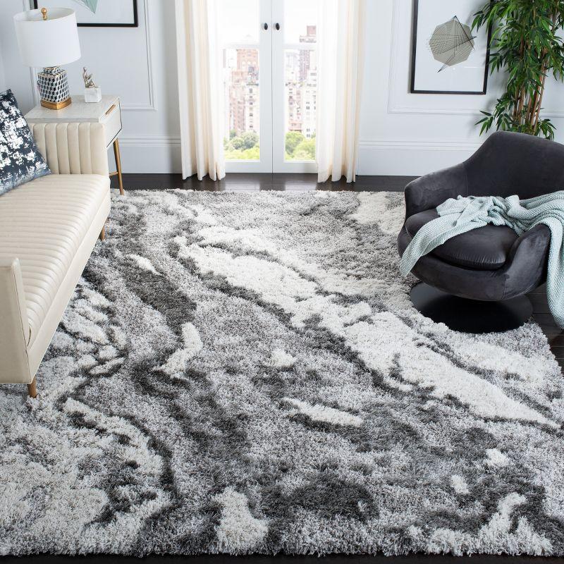 Horizon Shag 800 HZN890 Machine Made Area Rug - 8'x10' - Grey/Ivory - Safavieh