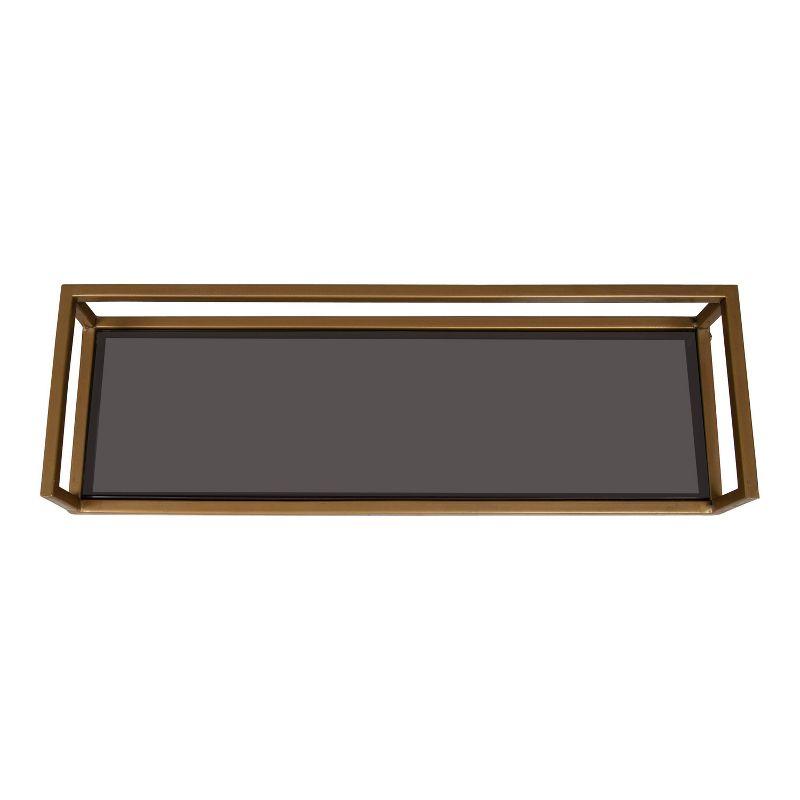 Elegant Gold and Black Glass Wall Display Shelf - 26.4" x 10.9"