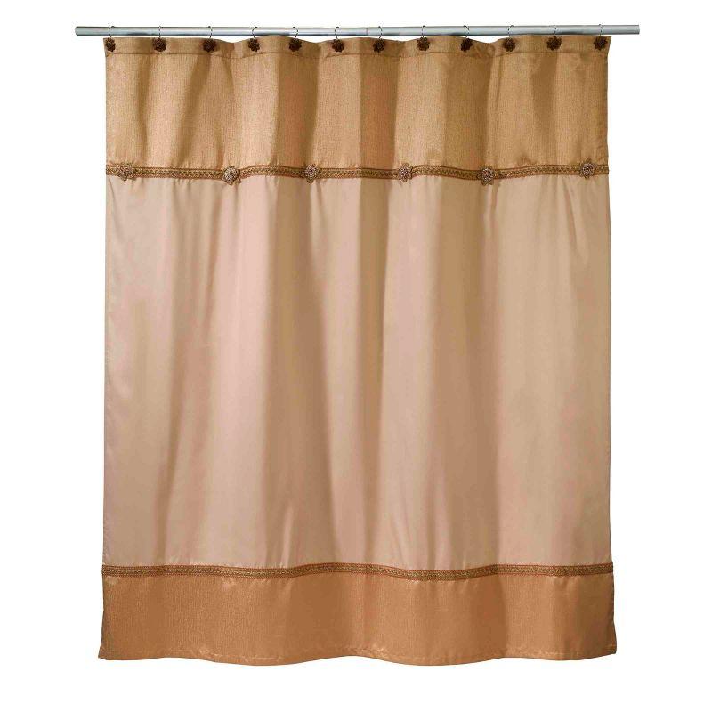 Avanti Linens Braided Medallion Shower Curtain & Hook Set