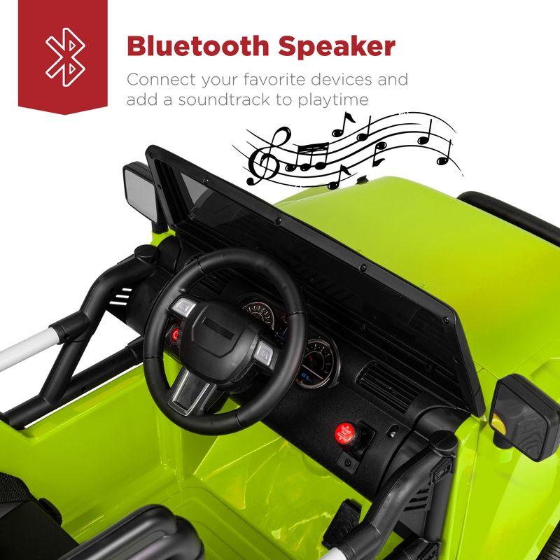 Best Choice Products 12V Kids Ride On Truck Car w/ Remote Control, Spring Suspension, Bluetooth, LED Lights - Green