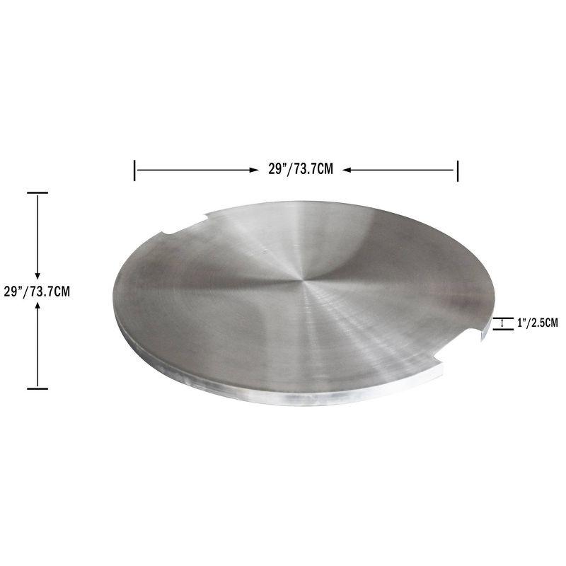 Lunar Round Stainless Steel Fire Pit Lid, 32-Inch