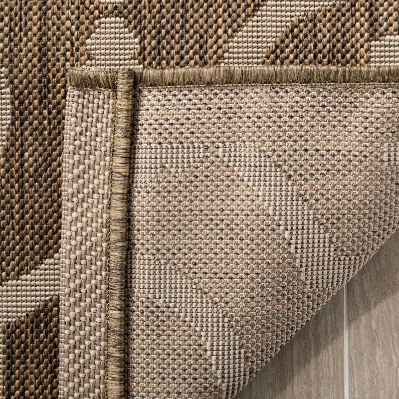 Courtyard CY6926 Power Loomed Indoor and Outdoor Area Rug - Brown/Bone - 4'x5'7" - Safavieh