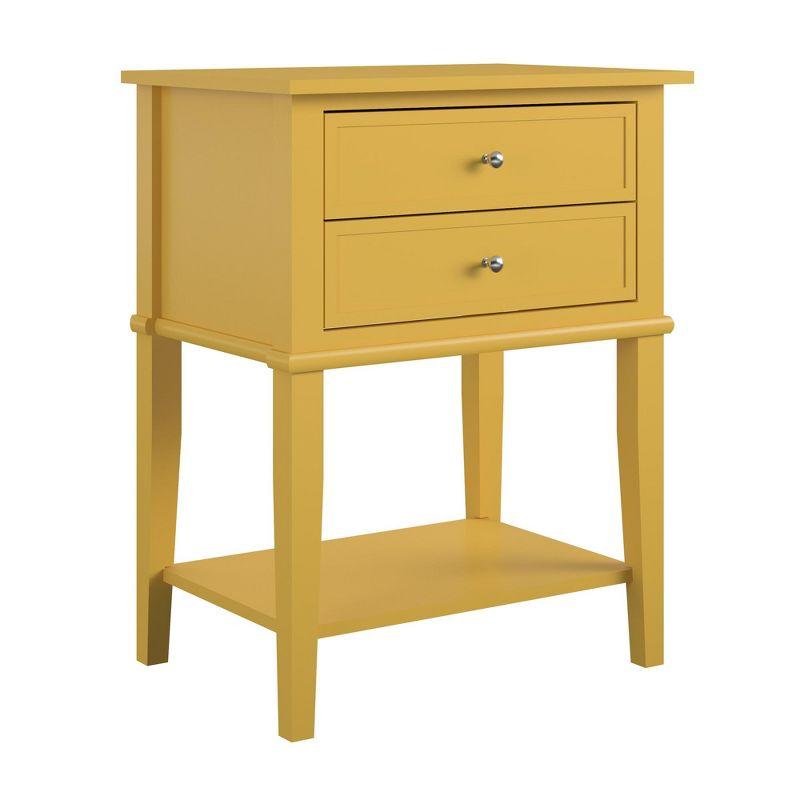 Ameriwood Home Franklin Nightstand Table with 2 Drawers and Lower Shelf