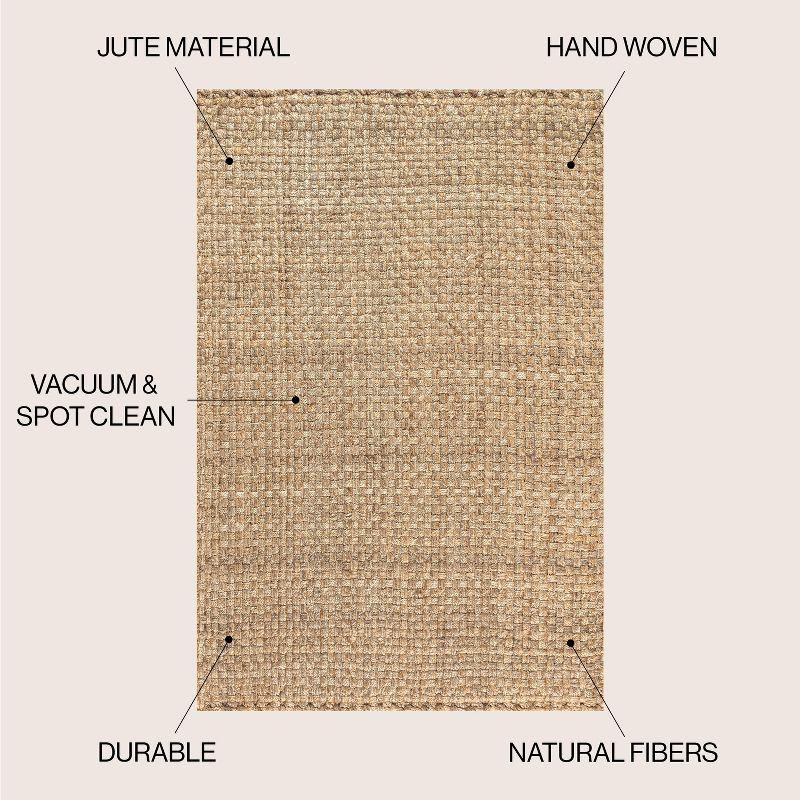 5'x8' Estera Hand Woven Boucle Chunky Jute Area Rug, Natural - JONATHAN Y