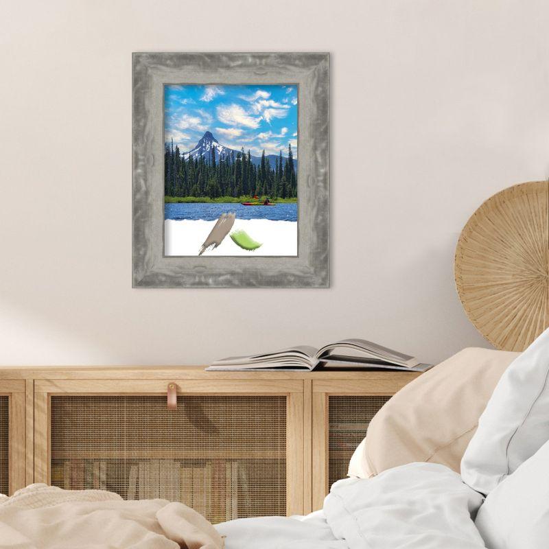 Amanti Art Waveline Silver Narrow Picture Frame Opening Size 11x14 in.