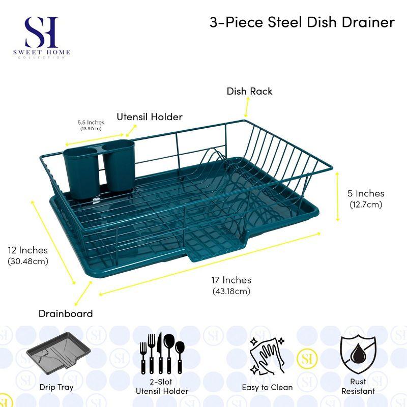 Red Barrel Studio® Steel 3-Piece Large Dish Drainer by Sweet Home Collection