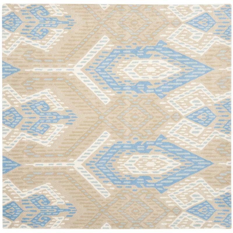 Wyndham WYD373 Hand Tufted Indoor Area Rug - Blue/Ivory - 7'x7' - Safavieh