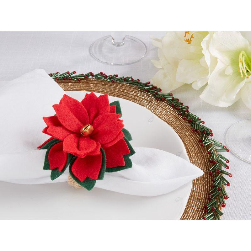 Flower: 100% Polyester Felt - Ring: 100% Jute Napkin Ring