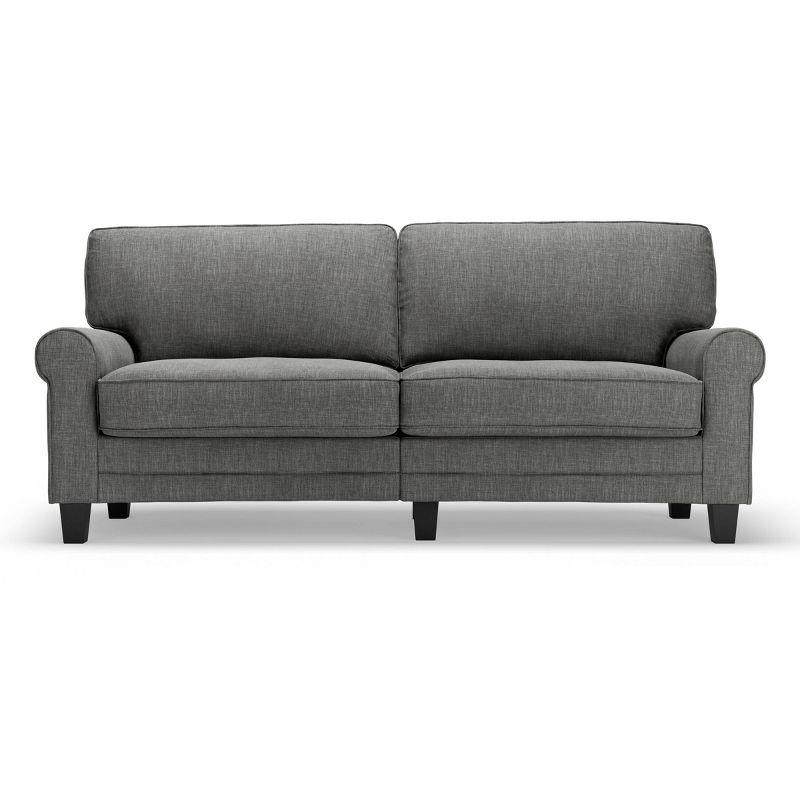 Serta Copenhagen 78" Rolled Arm Sofa, Easy Care Fabric, Soft Pillow Back, Pocket Coil Seat Cushions