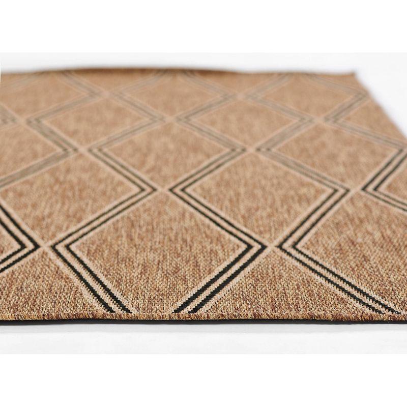 Momeni 6'6"x9' Hampton Ozzy Machine Loomed Indoor/Outdoor Area Rug Natural: Geometric Rectangle, Low Pile Polypropylene
