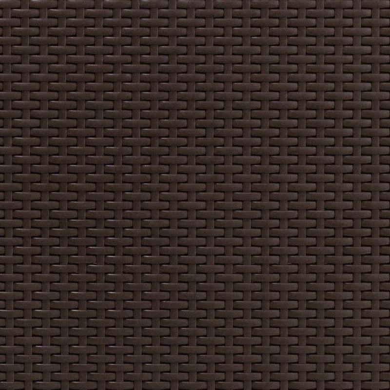 Flash Furniture Chocolate Brown Faux Rattan Chair with All-Weather Beige Cushion