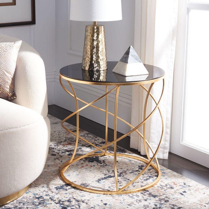 Cagney Accent Table - FOX2535B - Gold/Black - Safavieh Couture