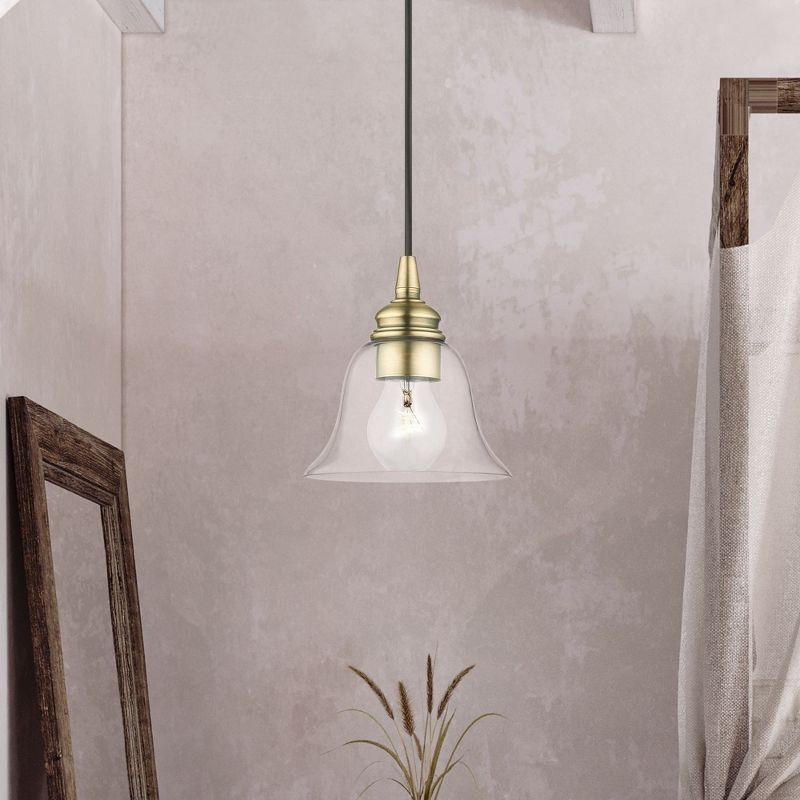 Livex Lighting Moreland 1 - Light Pendant in  Antique Brass