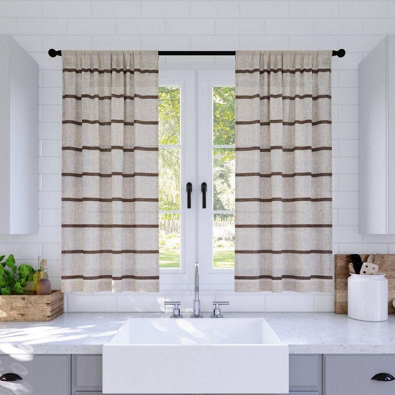 Striped Tailored Kitchen Curtain