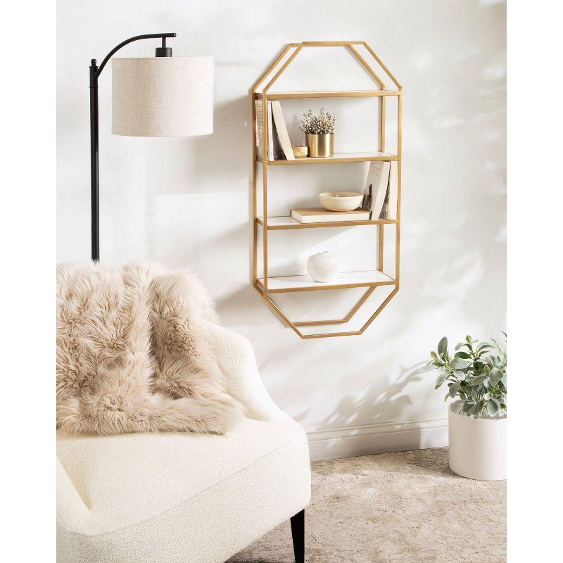 Adela Wood/Metal Decorative Wall Shelf - Kate & Laurel All Things Decor