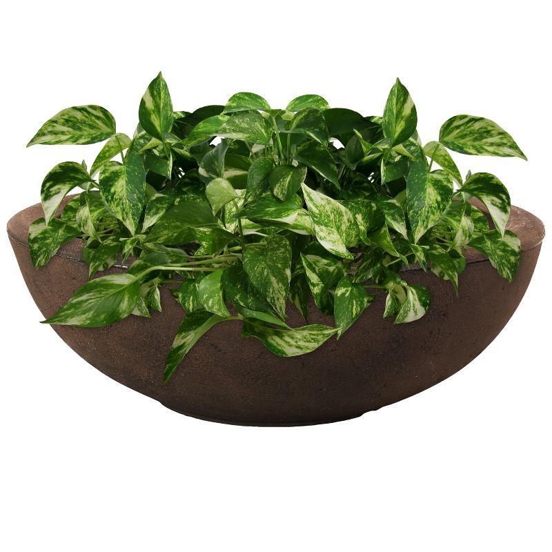 Sunnydaze Indoor/Outdoor Patio, Garden, or Porch Weather-Resistant Double-Walled Percival Flower Pot Planter - 20.75" - Sable Finish