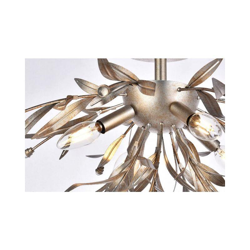 Elegant Lighting Priscilla 18.5 inch flush mount in silver leaf