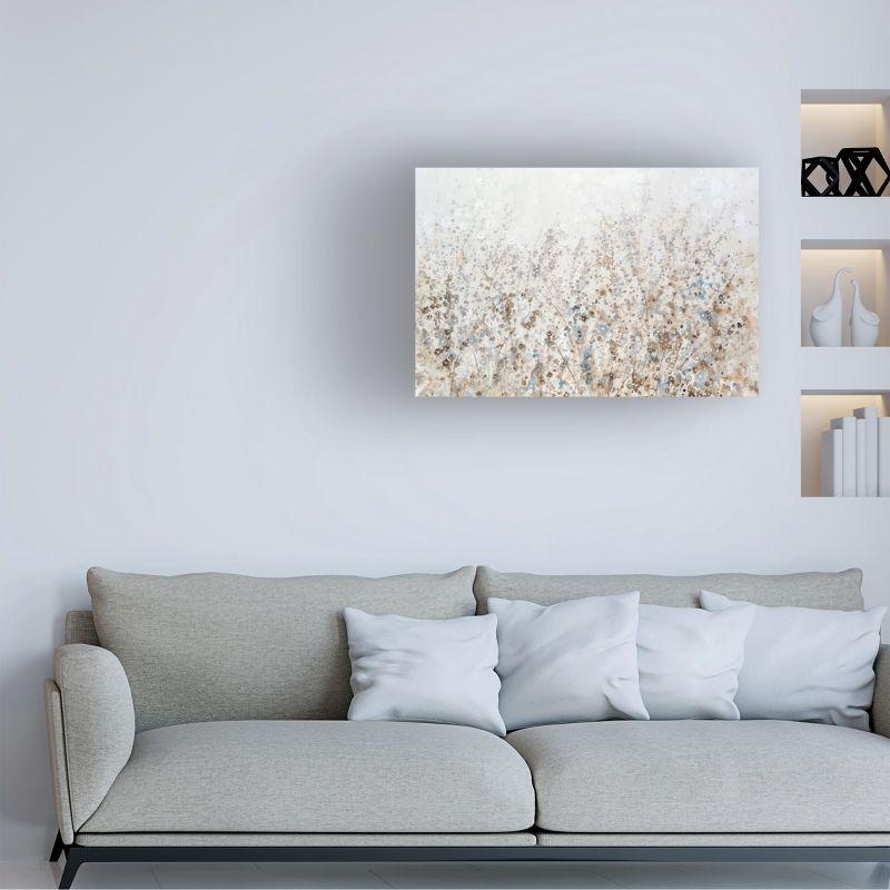 Wildflower Cluster I Beige and Blue Canvas Art