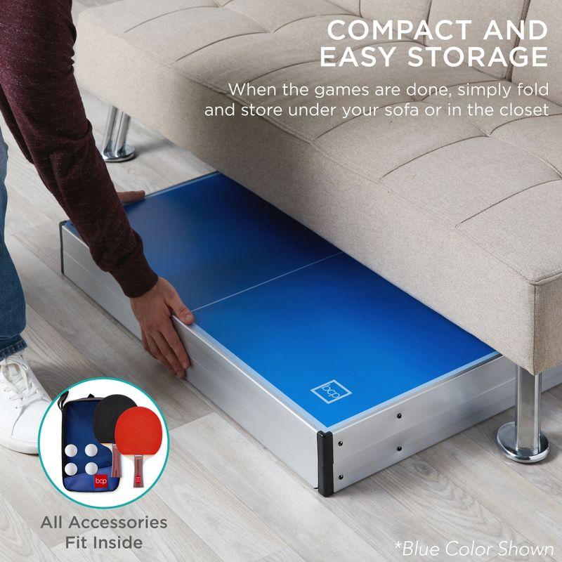 Best Choice Products 6x3ft Portable Ping Pong Table Game Set, Folding Table Tennis w/ 2 Paddles, Balls - American Flag
